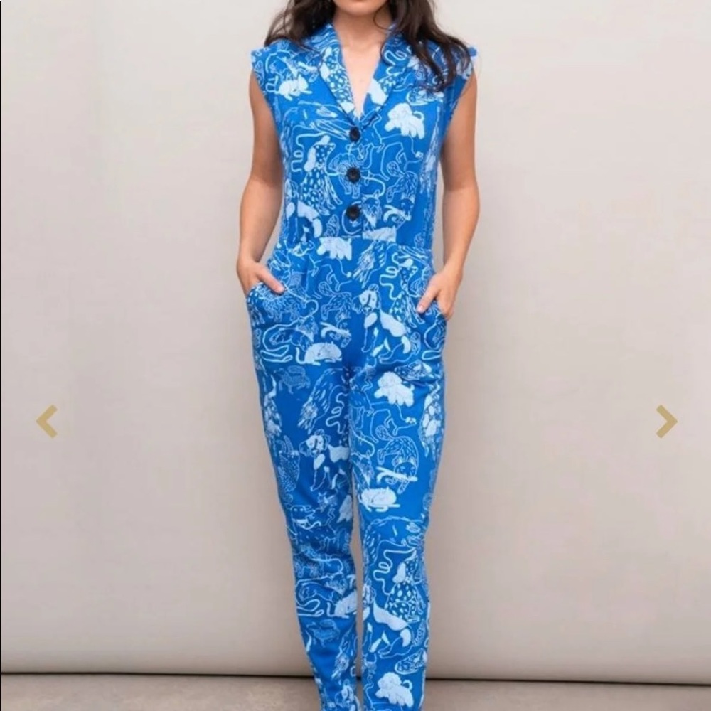 Womens Jumpsuit with Dog Pattern